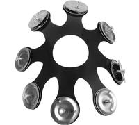 VINTORKY Tambourin Hihat Cymbale en Acier Inoxydable et Pet, Accessoire de Batterie Noir, Cloche de Cymbale pour Percussion, Compatible Charleston, Son Clair et Net pour Batterie,