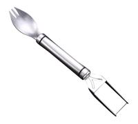 VINTORKY Trancheuse à Pastèque en Acier Inoxydable 2-en-1 Cuillère-fourchette Métal, Poignée Confortable pour Découpe Melon et Préparation de Plateaux de Fruits