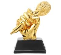 VINTORKY Trophée de Microphone en Résine 13.5X11X5 CM pour Compétitions de Chant et Prix du Concours d'Animateurs Détails Esthétiques et Décoration Festive Couleur Aléatoire