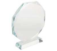 VINTORKY Trophée en Verre Octogonal Base, Plaque Commémorative | Verre Transparent, Bords Polis et Face Lisse, pour Logos D’entreprise et Cérémonies