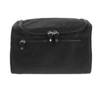 VINTORKY Trousse de Toilette Noire pour Homme, Compacte et Résistante à l'eau en PU, Compartiments Multiples pour Voyage d'affaires et Loisirs, Trousse de Rasage Pratique et Légère, Paquet