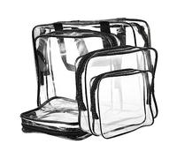 VINTORKY Trousse de Toilette Transparente 5Pcs Trousse de Maquillage Étanche en PVC Paquet de Voyage Pratique Rangement Cosmétiques et Articles de Toilette Voyage Salle de Bain