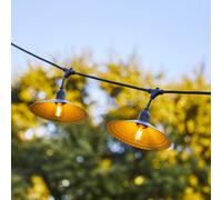 Lumisky Guirlande extérieure VINTY LIGHT 6 m 10 LED filament E27 blanc chaud abat-jour métal