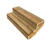 Vinuovo- Escalier extérieur Bois - Berlin - 2 Marches H 37 cm - avec Contre-marches, Largeur 120 cm - Vinuovo- Escalier en kit, en Bois Autoclave. pour Jardin. Balcon et Terrasse