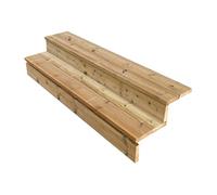 Vinuovo- Escalier extérieur Bois - Berlin - 2 Marches H 37 cm - avec Contre-marches, Largeur 160 cm - Vinuovo- Escalier en kit, en Bois Autoclave. pour Jardin. Balcon et Terrasse