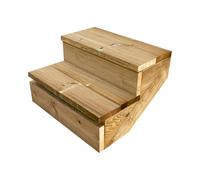Vinuovo- Escalier extérieur Bois - Berlin - 2 Marches H 37 cm - avec Contre-marches, Largeur 60 cm - Vinuovo- Escalier en kit, en Bois Autoclave. pour Jardin. Balcon et Terrasse