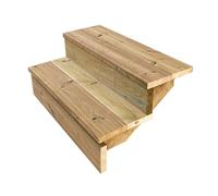 Vinuovo- Escalier extérieur Bois - Berlin - 2 Marches H 37 cm - avec Contre-marches, Largeur 80 cm - Vinuovo- Escalier en kit, en Bois Autoclave. pour Jardin. Balcon et Terrasse