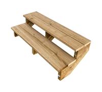Vinuovo- Escalier extérieur Bois - Berlin - 2 Marches H 37 cm - sans Contre-marches, Largeur 120 cm - Vinuovo- Escalier en kit, en Bois Autoclave. pour Jardin. Balcon et Terrasse