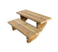 Vinuovo- Escalier extérieur Bois - Berlin - 2 Marches H 37 cm - sans Contre-marches, Largeur 80 cm - Vinuovo- Escalier en kit, en Bois Autoclave. pour Jardin. Balcon et Terrasse