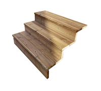 Vinuovo- Escalier extérieur Bois - Berlin - 3 marches H 54 cm - avec Contre-marches, Largeur 100 cm - Vinuovo- Escalier en kit, en Bois Autoclave. pour Jardin. Balcon et Terrasse