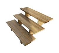 Vinuovo- Escalier extérieur Bois - Berlin - 3 marches H 54 cm - sans Contre-marches, Largeur 100 cm - Vinuovo- Escalier en kit, en Bois Autoclave. pour Jardin. Balcon et Terrasse