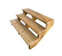 Vinuovo- Escalier extérieur Bois - Berlin - 3 marches H 54 cm - sans Contre-marches, Largeur 120 cm - Vinuovo- Escalier en kit, en Bois Autoclave. pour Jardin. Balcon et Terrasse