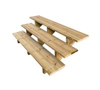 Vinuovo- Escalier extérieur Bois - Berlin - 3 marches H 54 cm - sans Contre-marches, Largeur 160 cm - Vinuovo- Escalier en kit, en Bois Autoclave. pour Jardin. Balcon et Terrasse