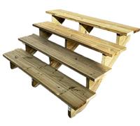 Vinuovo- Escalier extérieur Bois - Berlin - 4 Marches H 71 cm - sans Contre-marches, Largeur 160 cm - Vinuovo- Escalier en kit, en Bois Autoclave. pour Jardin. Balcon et Terrasse