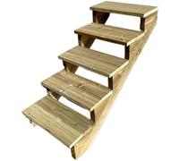 Vinuovo- Escalier extérieur Bois - Berlin - 5 marches H 88 cm - sans Contre-marches, Largeur 100 cm - Vinuovo- Escalier en kit, en Bois Autoclave. pour Jardin. Balcon et Terrasse