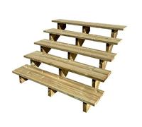 Vinuovo- Escalier extérieur Bois - Berlin - 5 marches H 88 cm - sans Contre-marches, Largeur 120 cm - Vinuovo- Escalier en kit, en Bois Autoclave. pour Jardin. Balcon et Terrasse