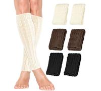 Vinuwu 3 Paires Jambiere Femme, Tricotées Guetre Femme, Guêtrespour Hommes et Filles, Y2K Leg Warmers pour Gothic Lolita Bottes, Accessoires de Patinage Ballet Yoga Fête des Années 80