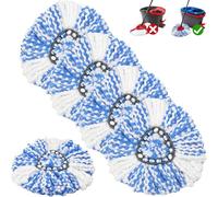 Vinuwu Lot de 5 têtes de balai de recharge compatible avec Vileda H2Pro Spin Mop en microfibre serpillière pour système RinseClean à 2 réservoirs, lavables et réutilisables