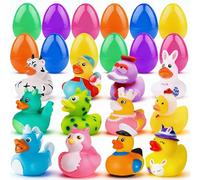 Vinvovojoy 12pcs Canards en Caoutchouc de Pâques, Canard Pâques avec Coquille d'Oeuf, Jouets de Bain pour Bébé, Chasse Aux Oeufs De Pâques, Remplissage De Panier De Pâques, Cadeau de Pâques