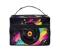 Viny Cd Cantonnière de fenêtre avec passe-tringle, motif enregistrement de musique coloré, rideau occultant court pour salon, chambre à coucher, cuisine, décoration 117 x 45 cm