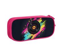 Viny - Trousse à crayons CD pour garçons et filles - Grand sac à stylos coloré - Organiseur de papeterie pour l'école et le bureau - Trousse de maquillage avec fermeture éclair, bleu, 21x5x10.5cm