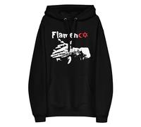 VINY WOODY Arte Andaluz Sweat à capuche unisexe, motif graphique flamant rose, noir, coton, manches longues, poche kangourou, Noir , XXL