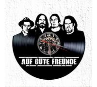 VINY WOODY Auf Gute Freunde Horloge murale, disque vinyle noir