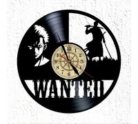 VINY WOODY Chasseur de pirates Horloge disque vinyle Wanted Espadachin Zoro Décoration murale cadeau original