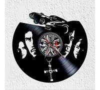 VINY WOODY Course de Voiture Tunée Horloge à Disque Vinyle Action Adrénaline Décoration Murale