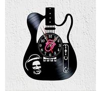 VINY WOODY Guitare électrique Rock and Roll Horloge à disque en vinyle Blues Rock Rhythm and Blues Horloge nouvelle décoration murale cadeau original
