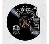 VINY WOODY Horloge à disque en vinyle Whiskey Bonne décoration murale