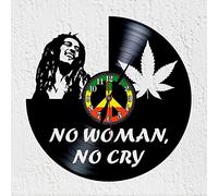 VINY WOODY Horloge murale disque vinyle Silhouette de Robert Nesta Marley Musica Reggae