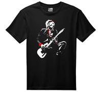 VINY WOODY Keef Riff Hard T-shirt noir en jersey de coton à manches courtes, col rond, style décontracté, design graphique musical, Noir , XXL