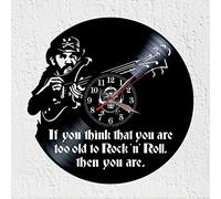 VINY WOODY Lemmy Forever Musicien Compositeur Chanteur Bassiste Britannique Horloge Murale Musique Hard Rock Heavy Metal Décoration Murale Disque Vinyle