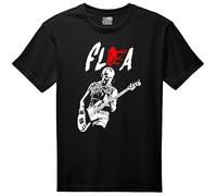 VINY WOODY Pulga T-shirt graphique en coton, noir, style décontracté, design musique rock alternatif, col rond, unisexe, pull classique, Noir , L