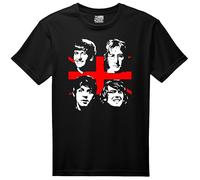 VINY WOODY Quatuor de Liverpool T-shirt graphique unisexe en coton, noir, style décontracté, col rond, manches courtes, design musical, coupe droite, Noir , XXL