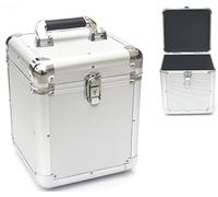 Vinyl 7 pouces Single DJ-Case Box Vinyle LPs pour 70-100 Plaques - 21,5 x 26 x 21 cm - Argent