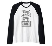 Vinyl Addict Record Collector Retro Music DJ Vintage Manche Raglan