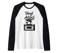 Vinyl Addict Record Collector Retro Music DJ Vintage Manche Raglan
