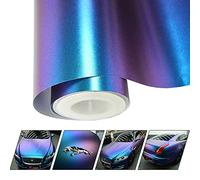 VINYL FROG Chameleon Vinyl Wrap Matte Metallic Vehicle Film Purple to Blue Stretchable Air Release DIY Decals 30cm x 152cm