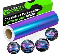 VINYL FROG Chameleon Vinyl Wrap Matte Metallic Vehicle Film Purple to Blue Stretchable Air Release DIY Decals 30cm x 152cm