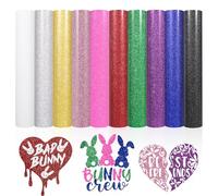 VINYL FROG Lot de 10 feuilles de vinyle thermocollant à paillettes pour t-shirt et autres - 30,5 x 25,4 cm