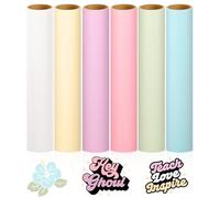 VINYL FROG Lot de 6 rouleaux de vinyle adhésif permanent mat pour tasse, tasse, fenêtre, décoration d'intérieur, et autres projets de bricolage pastel 30,5 x 1,5 m