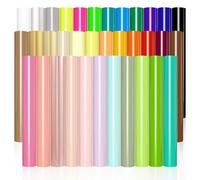 VINYL FROG Lot de feuilles de vinyle pour transfert thermique - 35 couleurs - 30,5 x 25,4 cm - Multicolore