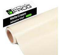 VINYL FROG Rouleau de vinyle adhésif artisanal botanique crème 30,5 cm x 3 m beige mat crème permanent pour décoration d'intérieur, tasse, voiture et autres autocollants