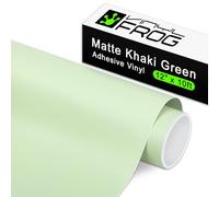 VINYL FROG Rouleau de vinyle adhésif permanent (30,5 x 3 m) - Vert kaki mat pour la plupart des types de machines à découper, autocollant de voiture, autocollant de décoration