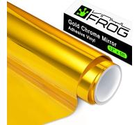 VINYL FROG - Rouleau de vinyle adhésif permanent pour autocollant décoratif, fonctionne avec machine de découpe Cameo et autres, 30,5 x 155 cm, or chromé brillant effet miroir