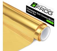 VINYL FROG - Rouleau de vinyle adhésif permanent pour autocollant décoratif, fonctionne avec machine de découpe Cameo, 30,5 x 152 cm, or pâle chromé brillant effet miroir