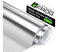 VINYL FROG - Rouleau de vinyle adhésif permanent, pour loisirs créatifs et décorations, fonctionne avec machine de découpe Cameo et autres, 30,5 x 155 cm, argenté chromé brillant effet miroir