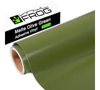 VINYL FROG Rouleau de Vinyle Adhésif Permanent Vert Olive Mat 30.5x305cm pour Décoration Bouteille et Verre